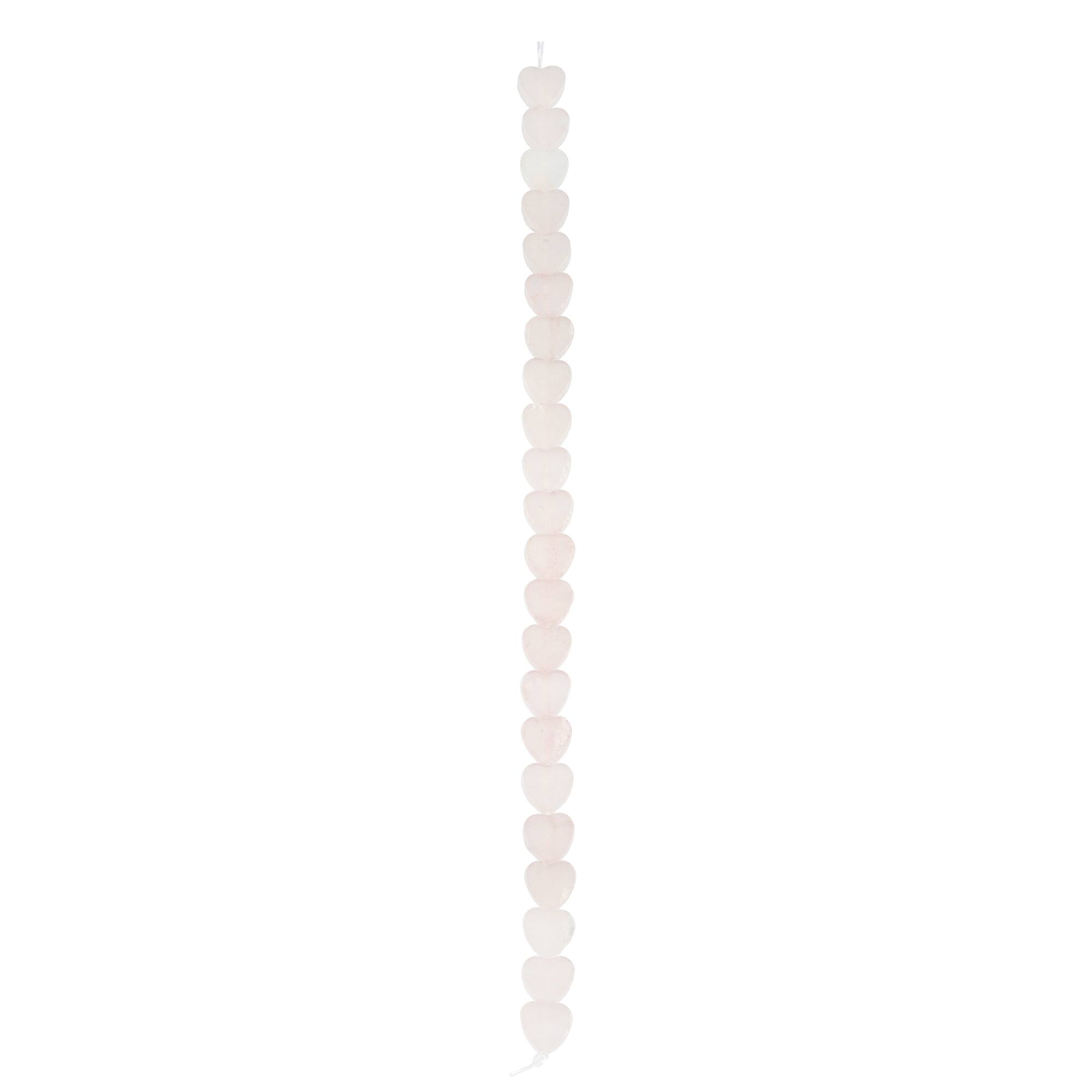 Pink Dyed Rose Quartz Heart Beads, 7.8mm by Bead Landing™